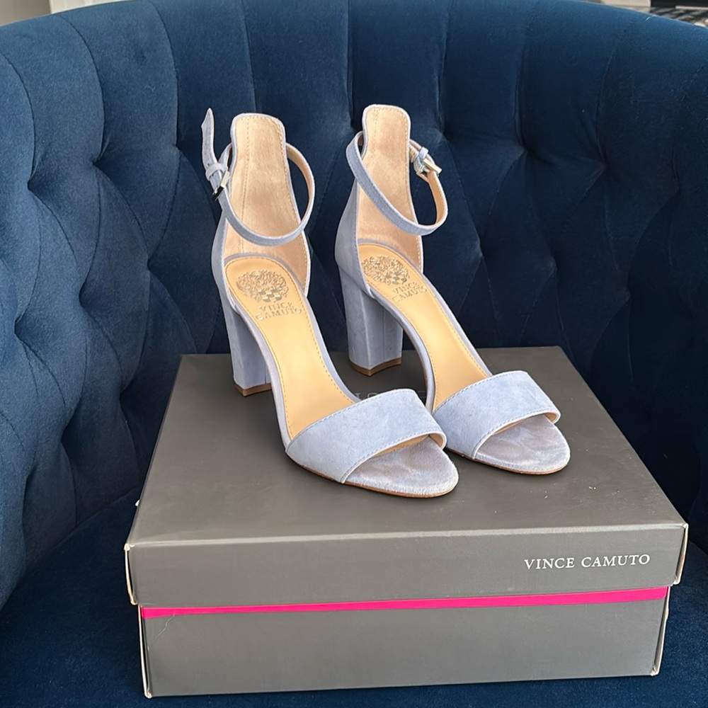 Vince Camuto Blue Suede Heels